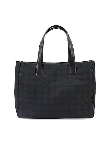 Chanel Chanel New Travel Line Tote MM Handbag, Nylon Jacquard Leather, Black, A15991 (view 1)