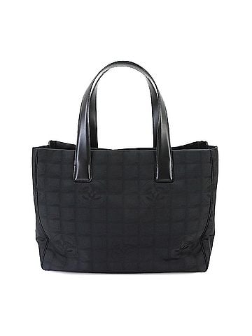 Chanel Chanel New Travel Line Tote MM Handbag, Nylon Jacquard Leather, Black, A15991 (view 2)