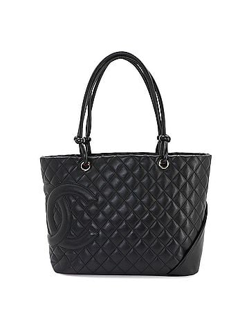 Chanel Chanel Cambon Line Large Tote Handbag, Calfskin, Black, A25169 (view 1)