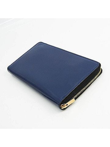 Céline Celine Women's Large Zipped Multifunction 103973 Pasted Leather Long Wallet (bi-fold) Navy (view 2)