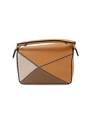 Loewe Loewe Puzzle Bag Mini 2-way Handbag Shoulder Leather Brown Beige Gold Hardware (view 2)