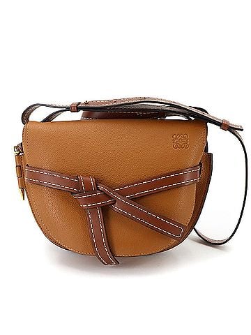 Loewe Loewe Gate Bag Small Shoulder Handbag Leather Brown Gold Hardware Dual (view 1)