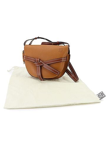 Loewe Loewe Gate Bag Small Shoulder Handbag Leather Brown Gold Hardware Dual (view 2)