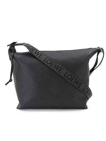 Loewe Loewe Cubi Crossbody Bag, Leather, Black, B906K70X13, Silver Hardware (view 1)
