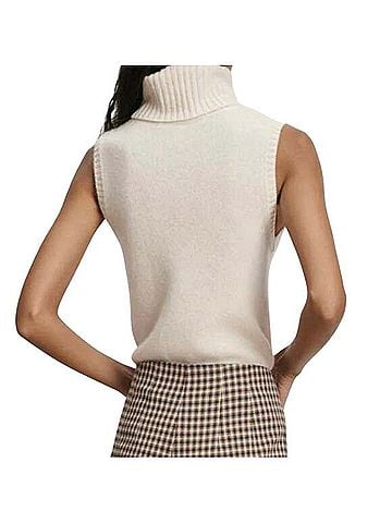 Veronica Beard Cashmere Sleeveless Turtleneck Sweater Shell Cashmere Pullover Sweater (view 2)