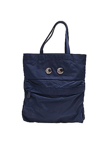 Anya Hindmarch Anya Hindmarch Eyes Tote Bag in Navy Blue Nylon (view 1)