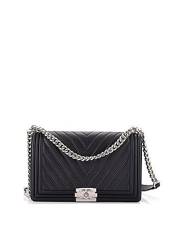 Chanel Boy Flap Bag Chevron Calfskin New Medium (view 1)