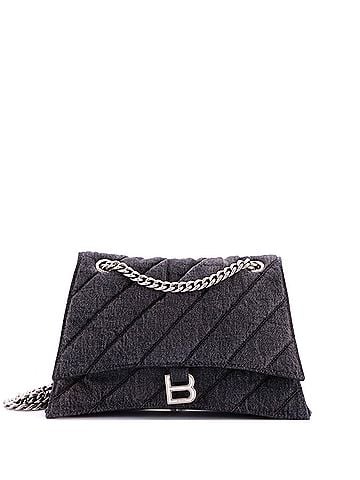 Balenciaga Crush Chain Flap Bag Quilted Denim Medium (view 1)