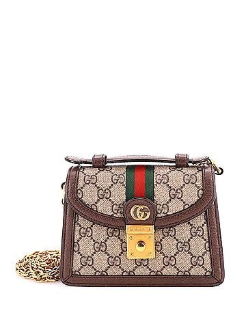 Gucci Ophidia Flap Top Handle Bag GG Coated Canvas Mini (view 1)