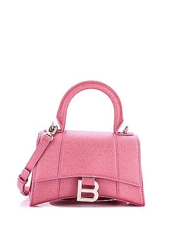 Balenciaga Hourglass Top Handle Bag Glitter Leather XS (view 1)