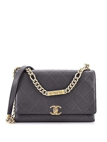 Chanel Bracelet On Chain Flap Bag Quilted Caviar Medium (view 1)