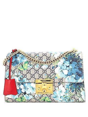 Gucci Padlock Shoulder Bag Blooms Print GG Coated Canvas Medium (view 1)
