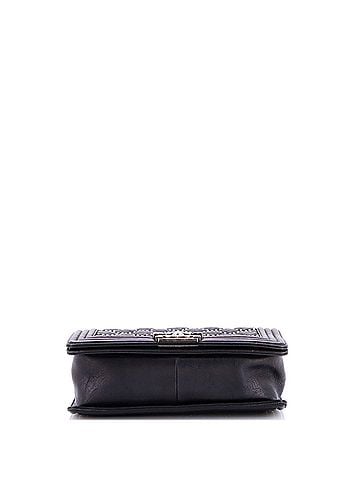 Chanel Boy Flap Bag Studded Quilted Distressed Calfskin Old Medium (view 2)
