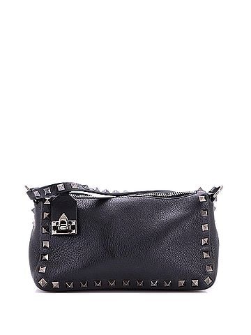 Valentino Garavani Rockstud Flip Lock Zipped Handle Crossbody Bag Grainy Leather Small (view 1)