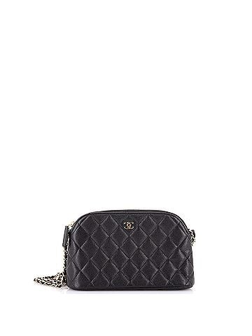 Chanel CC Dome Zip Clutch with Chain Quilted Caviar Small (view 1)