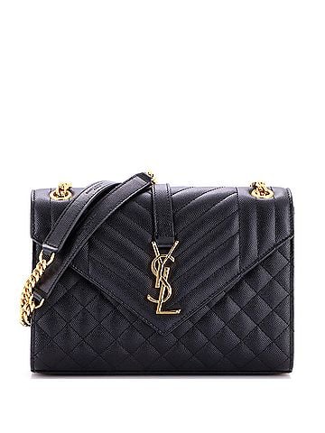 Saint Laurent Classic Monogram Envelope Satchel Mixed Matelasse Leather Medium (view 1)