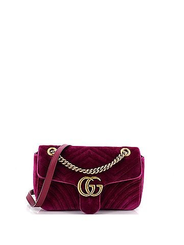 Gucci GG Marmont Flap Bag Matelasse Velvet Small (view 1)