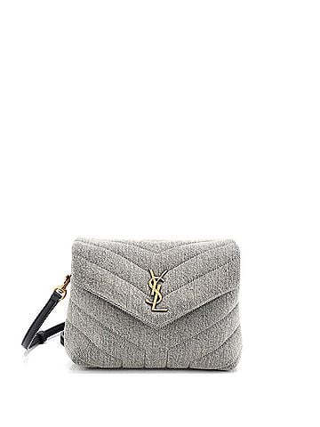 Saint Laurent Loulou Shoulder Bag Matelasse Chevron Denim Toy (view 1)