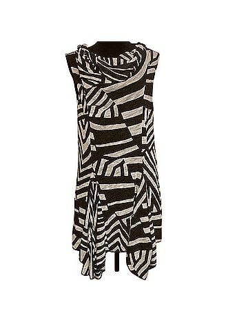 The Pyramid Collection Monochrome Asymmetrical Tunic Sleeveless Blouse (view 1)
