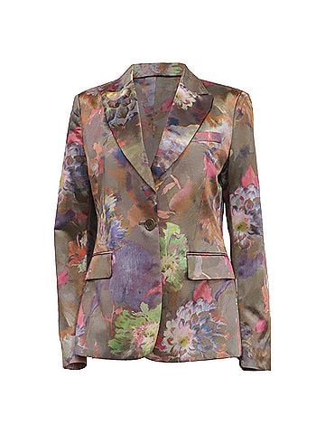 ETRO Etro Floral-Print Single-Breasted Blazer in Multicolor Cotton (view 1)