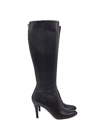 Jimmy Choo Jimmy Choo Knee-High Stiletto Boots in Black Leather (view 1)