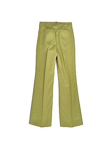 Victoria Beckham Victoria Beckham Alina Wide-Leg Trousers in Green Polyester (view 2)