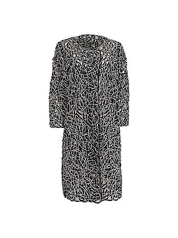 Oscar De La Renta Oscar De La Renta Knitted Embroidered Long Blazer in Black Wool (view 1)