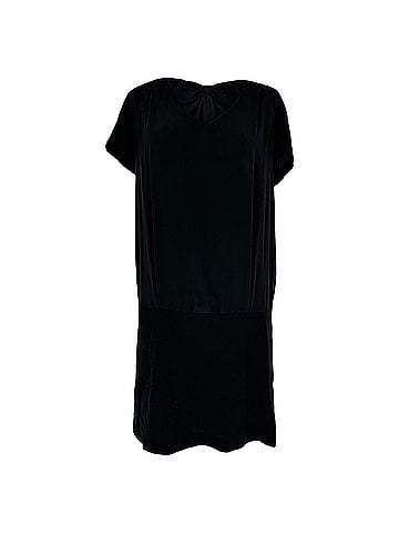 Sandro Sandro V-Neck Midi Dress in Black Silk (view 1)