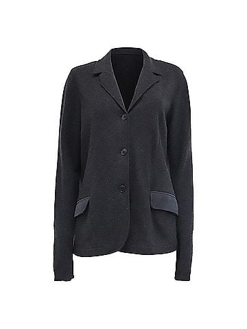 Loro Piana Loro Piana Single-Breasted Blazer with Pockets in Dark Grey Cashmere (view 1)