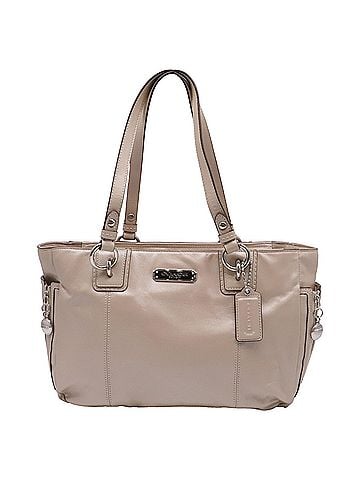Coach Coach East/West Gallery Tote Bag in Beige Leather (view 1)