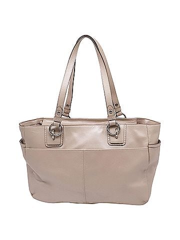 Coach Coach East/West Gallery Tote Bag in Beige Leather (view 2)