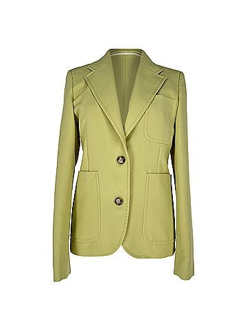 Victoria Beckham Victoria Beckham Single-Breasted Gabardine Blazer in Green Polyester (view 1)