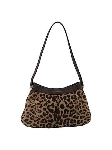 Salvatore Ferragamo Ferragamo Gancini Leopard-Print Shoulder Bag in Brown Pony Hair (view 2)