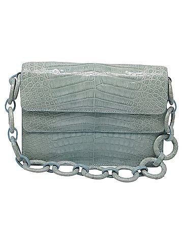 Nancy Gonzalez Nancy Gonzalez Double Flap Cain Shoulder Bag in Turquoise Crocodile Leather (view 1)