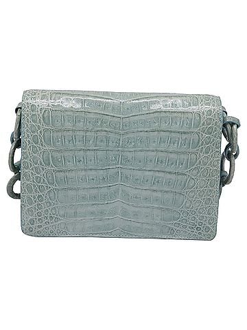 Nancy Gonzalez Nancy Gonzalez Double Flap Cain Shoulder Bag in Turquoise Crocodile Leather (view 2)