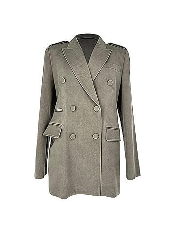 Chloé Chloé Double-breasted Blazer in Grey Virgin Wool (view 1)