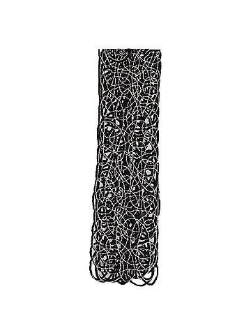 Oscar De La Renta Oscar De La Renta Knitted Embroidered Scarf in Black Wool (view 1)
