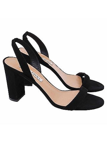 Aquazzura Aquazzura So Nude Block Sandals in Black Suede (view 1)