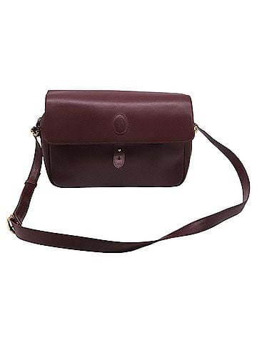 Cartier Cartier Must de Cartier Flap Shoulder Bag in Burgundy Leather (view 1)