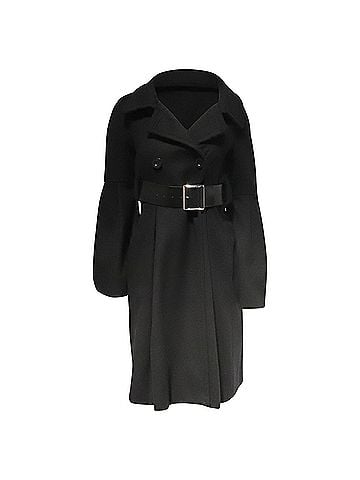 Sportmax Sportmax Double-breasted Trench Coat in Black Wool (view 1)