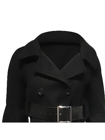 Sportmax Sportmax Double-breasted Trench Coat in Black Wool (view 2)