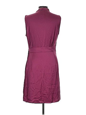 Mango Suit Satiny V-Neck Draped Dress Cocktail Dress (view 2)