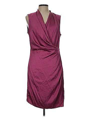 Mango Suit Satiny V-Neck Draped Dress Cocktail Dress (view 1)