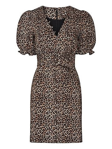 Marissa Webb Collective Cotton Twill Leopard Print Dress Casual Dress (view 1)