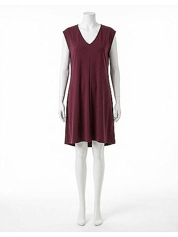 Entro Atelier Everyday Tiered Mini Dress in Burgundy (view 1)