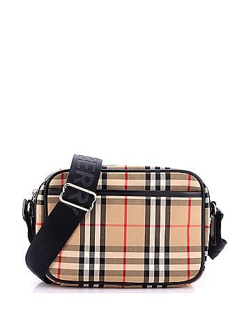 Burberry Front Pocket Crossbody Bag Vintage Check Canvas (view 1)