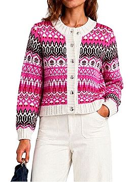 Talbots Fair Isle Ski Cardigan Sweater Cardigan (view 1)