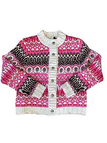 Talbots Fair Isle Ski Cardigan Sweater Cardigan (view 2)