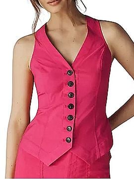 Anthropologie Halsey Slim Button-Front Vest Tank Top (view 1)