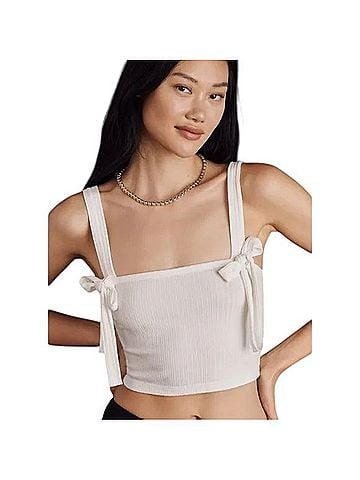 Anthropologie Ribbed Bow Knit Tank Tank Top (view 1)